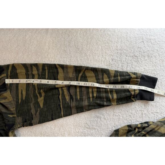 Natural Life Green Camo Pajama Jumpsuit Women's XS Oversized 100% Cotton Lounge - Picture 6 of 7